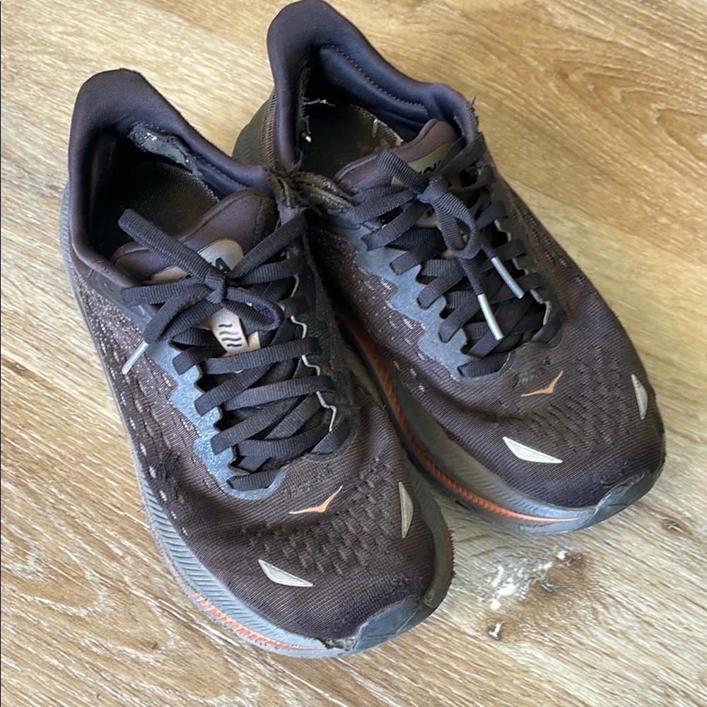 Hoka Black and Gray Athletic Shoes with Cushioned Sole